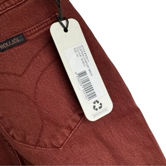 Rolla's Dusters Comfort Jeans Brick Red 25 High Rise - Picture 6 of 7